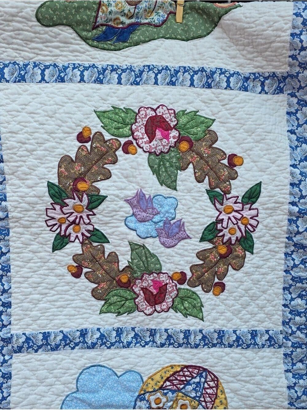 Vtg Legacy Home Limited Edition Quilt Queen Avignon Folk Art Cottage 100" X 90" - Picture 9 of 16